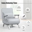 Costway Sponge Folding 5-position Convertible Sleeper Bed with Pillow in Gray