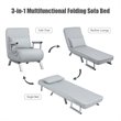 Costway Sponge Folding 5-position Convertible Sleeper Bed with Pillow in Gray