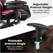 Costway Faux Leather Swivel Massage Gaming Chair with Footrest in Pink