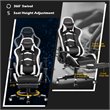 Costway Faux Leather Swivel Massage Gaming Chair with Footrest in White