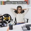 Costway Faux Leather Swivel Massage Gaming Chair with Footrest in White