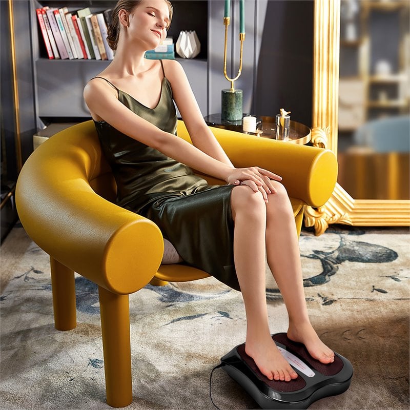 Costway Contemporary Plastic Foot Massager with Rotating Massage Heads in Black