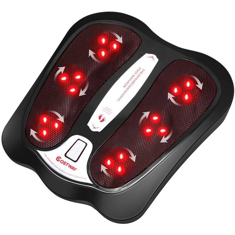 Costway Contemporary Plastic Foot Massager with Rotating Massage Heads in Black