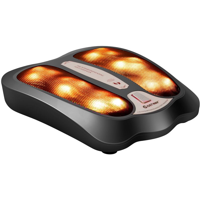 Costway Contemporary Plastic Foot Massager with Rotating Massage Heads in Black