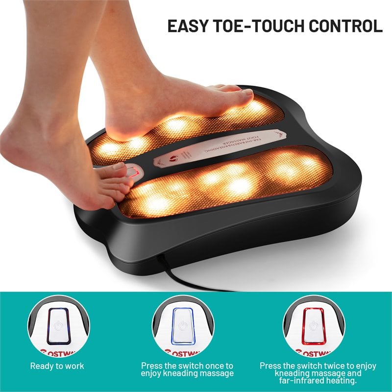 Costway Contemporary Plastic Foot Massager with Rotating Massage Heads in Black