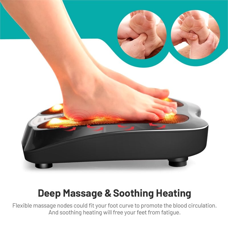 Costway Contemporary Plastic Foot Massager with Rotating Massage Heads in Black