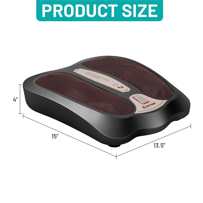 Costway Contemporary Plastic Foot Massager with Rotating Massage Heads in Black