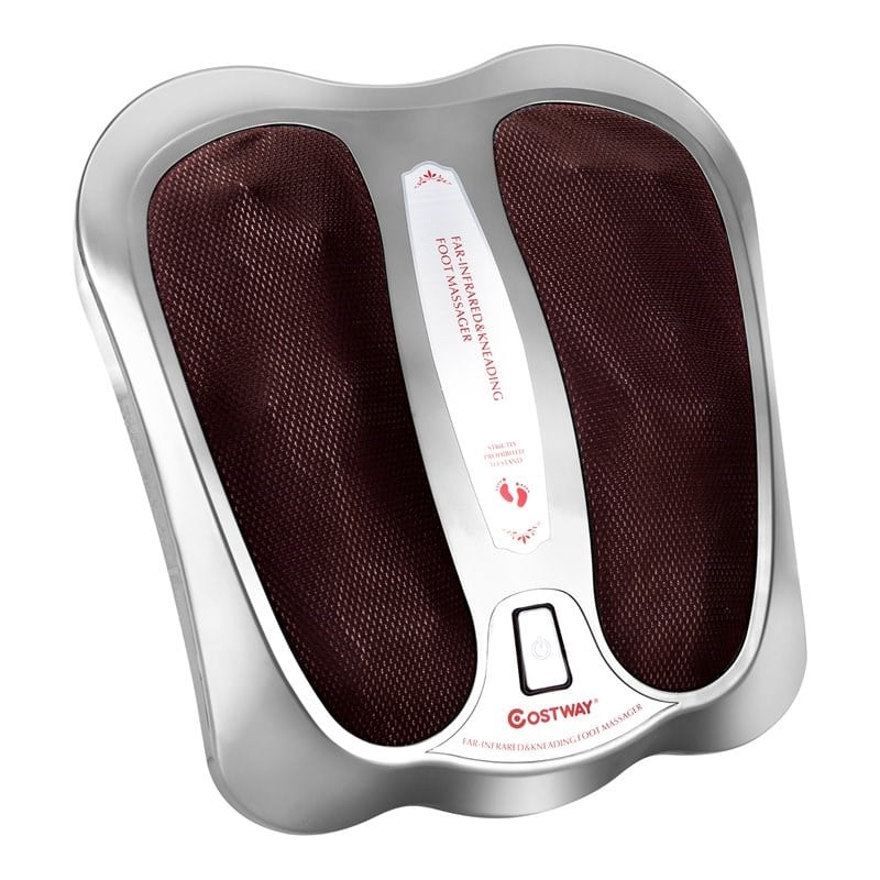 Costway Contemporary Plastic Foot Massager with Rotating Massage Heads in Silver