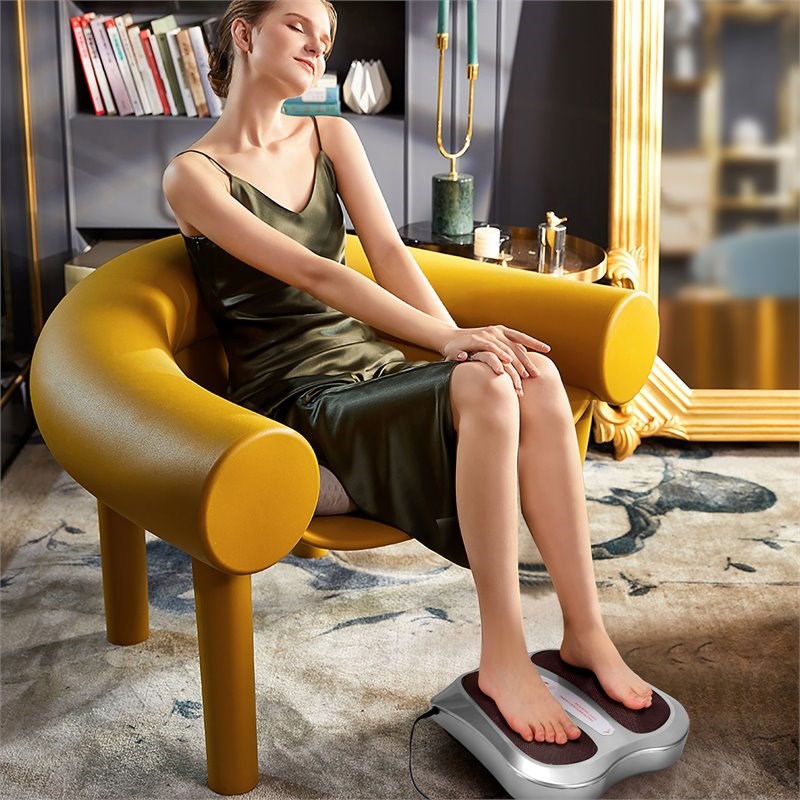 Costway Contemporary Plastic Foot Massager with Rotating Massage Heads in Silver