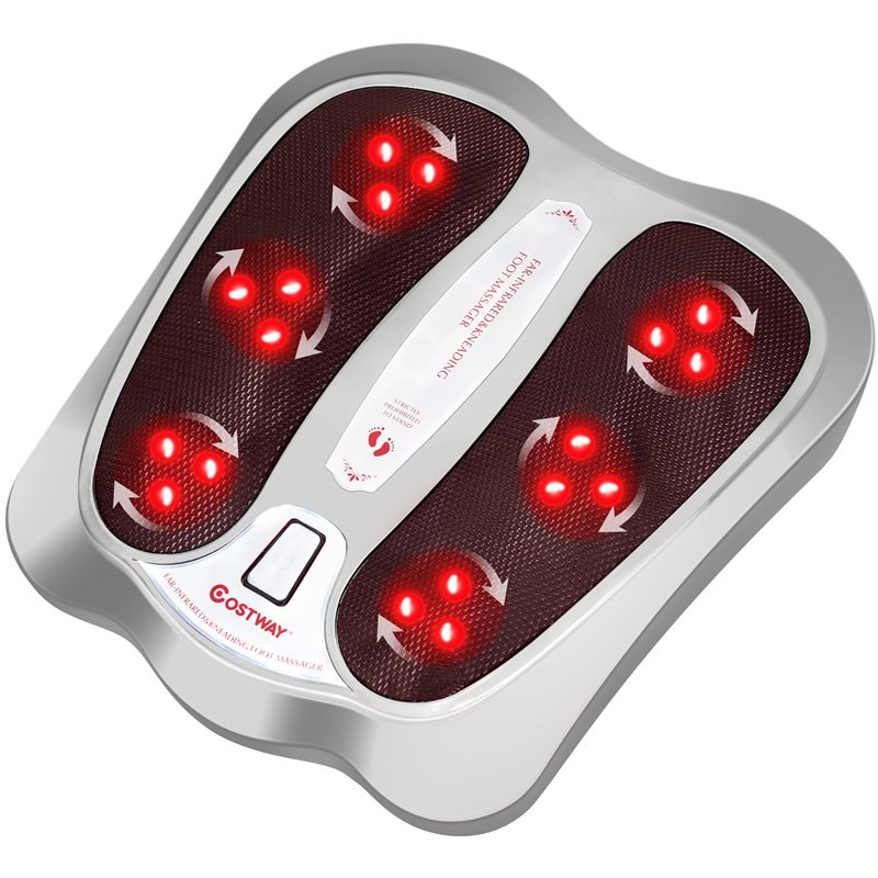 Costway Contemporary Plastic Foot Massager with Rotating Massage Heads in Silver