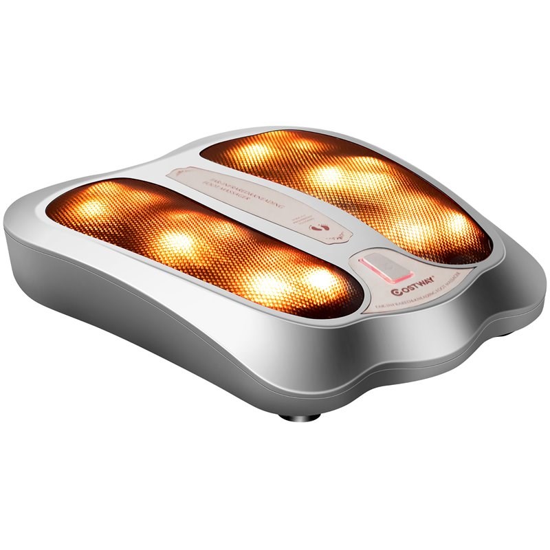 Costway Contemporary Plastic Foot Massager with Rotating Massage Heads in Silver