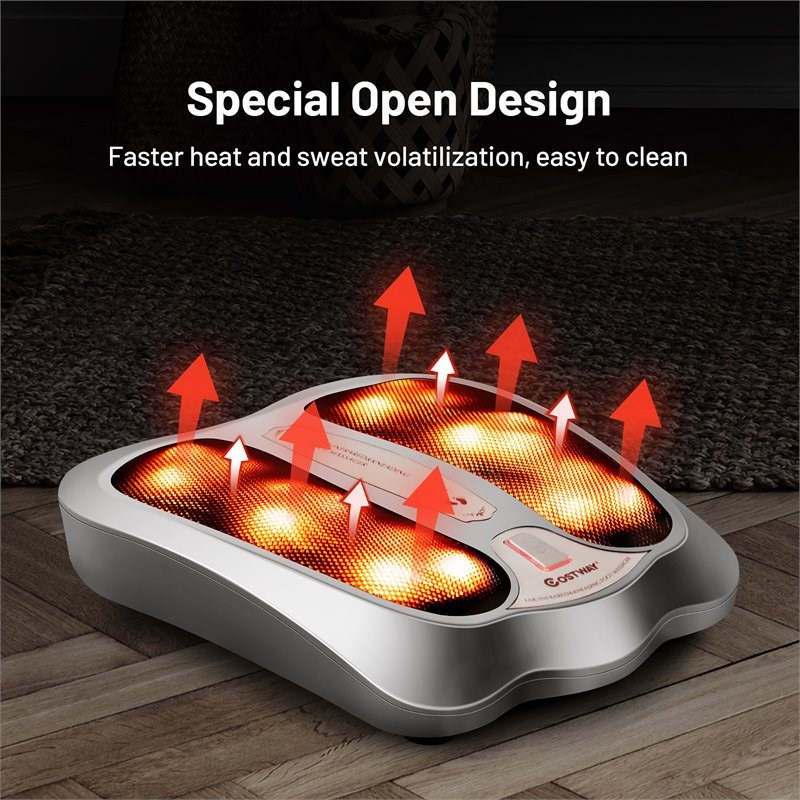 Costway Contemporary Plastic Foot Massager with Rotating Massage Heads in Silver