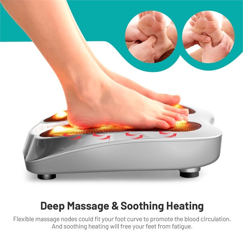 Costway Contemporary Plastic Foot Massager with Rotating Massage Heads in Silver