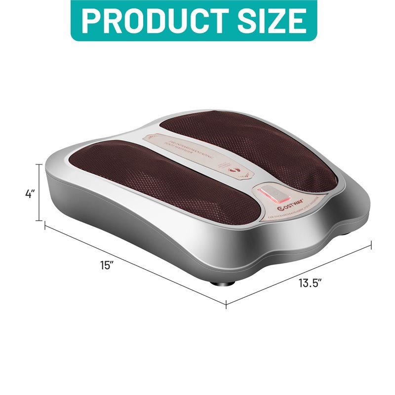 Costway Contemporary Plastic Foot Massager with Rotating Massage Heads in Silver