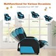 Costway Headrest & Footrest PU Leather Kids Youth Gaming Sofa Recliner in Blue
