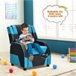 Costway Headrest & Footrest PU Leather Kids Youth Gaming Sofa Recliner in Blue