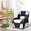 Costway Headrest & Footrest PU Leather Kids Youth Gaming Sofa Recliner in White