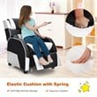 Costway Headrest & Footrest PU Leather Kids Youth Gaming Sofa Recliner in White