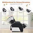 Costway Headrest & Footrest PU Leather Kids Youth Gaming Sofa Recliner in White