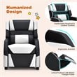 Costway Headrest & Footrest PU Leather Kids Youth Gaming Sofa Recliner in White