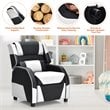 Costway Headrest & Footrest PU Leather Kids Youth Gaming Sofa Recliner in White