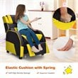 Costway Headrest & Footrest PU Leather Kids Youth Gaming Sofa Recliner in Yellow