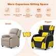 Costway Headrest & Footrest PU Leather Kids Youth Gaming Sofa Recliner in Yellow