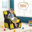 Costway Headrest & Footrest PU Leather Kids Youth Gaming Sofa Recliner in Yellow