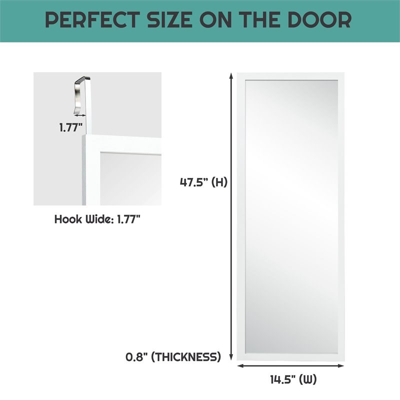 Costway Full Length Wall Mounted Decor Wood Frame Hanging Door Mirror in White