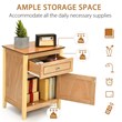 Costway Contemporary MDF and Pine Wood Nightstand with Drawer in Natural
