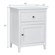 Costway Contemporary MDF and Pine Wood Nightstand with Drawer in White