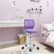 Costway Sponge Adjustable Mid Back Swivel Armless Office Chair in Purple