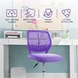 Costway Sponge Adjustable Mid Back Swivel Armless Office Chair in Purple