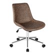 Costway PU Sponge and Steel Adjustable Mid Back Armless Office Chair in Brown