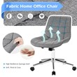 Costway Sponge and Steel Adjustable Swivel Mid Back Armless Office Chair in Gray