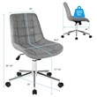 Costway Sponge and Steel Adjustable Swivel Mid Back Armless Office Chair in Gray