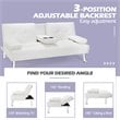 Costway Cup Holders/Armrests Leather Convertible Folding Futon Sofa Bed in White