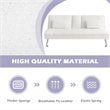 Costway Cup Holders/Armrests Leather Convertible Folding Futon Sofa Bed in White
