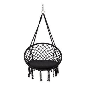 Costway Contemporary Steel Polyester and Cotton Hammock Chair in Black
