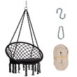 Costway Contemporary Steel Polyester and Cotton Hammock Chair in Black