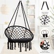 Costway Contemporary Steel Polyester and Cotton Hammock Chair in Black