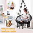 Costway Contemporary Steel Polyester and Cotton Hammock Chair in Black