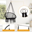 Costway Contemporary Steel Polyester and Cotton Hammock Chair in Black