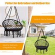 Costway Contemporary Steel Polyester and Cotton Hammock Chair in Black