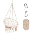 Costway Contemporary Steel Polyester and Cotton Hammock Chair in Beige