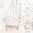 Costway Contemporary Steel Polyester and Cotton Hammock Chair in Beige