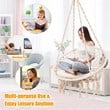 Costway Contemporary Steel Polyester and Cotton Hammock Chair in Beige
