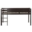 Costway Twin Low Loft Bunk Junior Bed with Wooden Guard Rail Ladder in Espresso