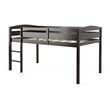 Costway Twin Low Loft Bunk Junior Bed with Wooden Guard Rail Ladder in Espresso