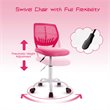 Costway Sponge Adjustable Mid Back Swivel Armless Office Chair in Pink